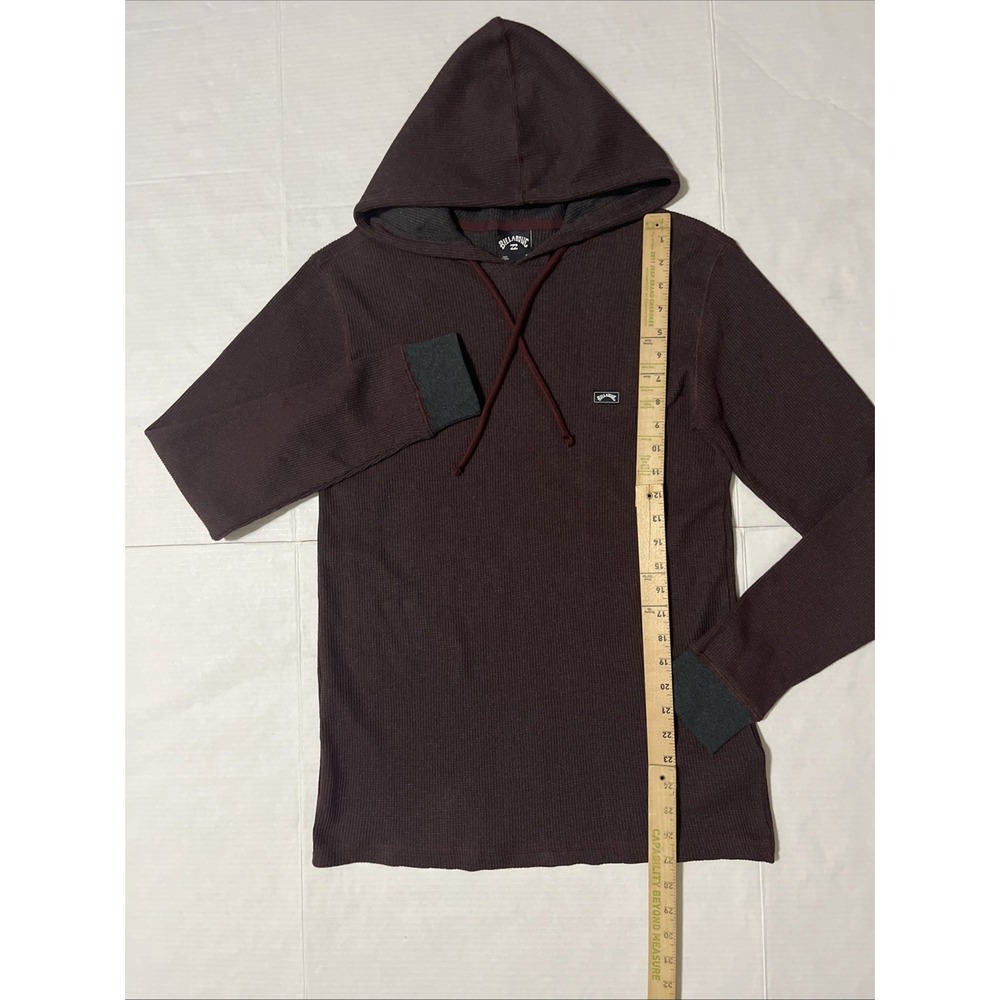 Billabong Men's Keystone Long Sleeve Waffle-Knit Pullover Hoodie Port Sz Small - Picture 7 of 11